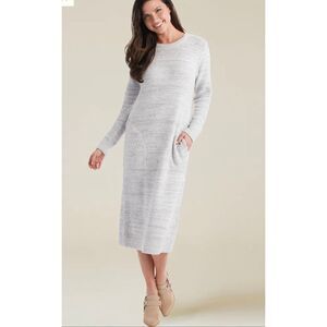 Softies L/XL Marshmallow Crew Neck Lounger dress Pockets soft warm cozy stretch